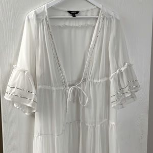 White Long Kimono cover-up